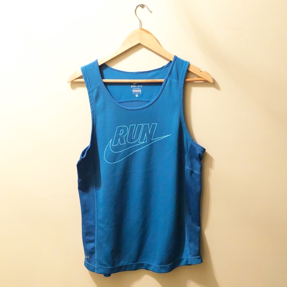 NWOT Nike running tank top blue nike logo small
